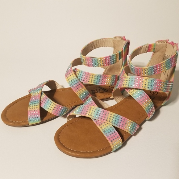 🌸 Art Class Size 3 Girls Rainbow Sandals - Picture 7 of 7